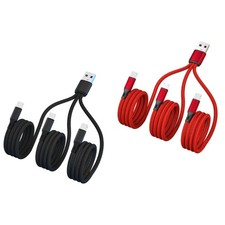 3 in 1 USB 2.0 USB-A Male to 3 Micro USB Power Charging Cable for 3 Devices