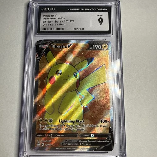 CGC 9 Pikachu 157/172 V Brilliant Stars Full Art Holo MINT 2022 Pokemon