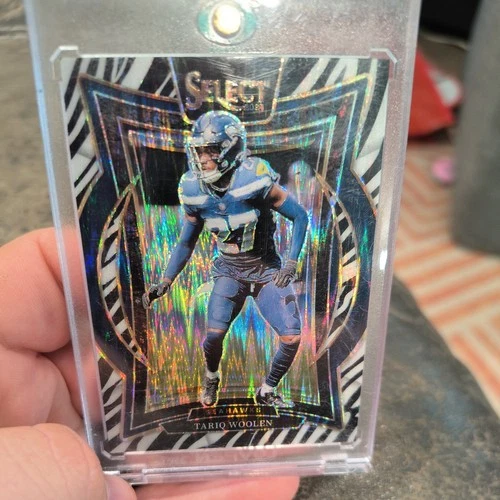 2024 Panini Select Tariq Woolen #95 Zebra Prizm Concourse Seattle Seahawks NFL