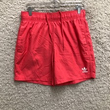 Adidas Shorts Medium Adult Pink Trefoil Swim Trunks Mesh Lined Beach Logo Mens M