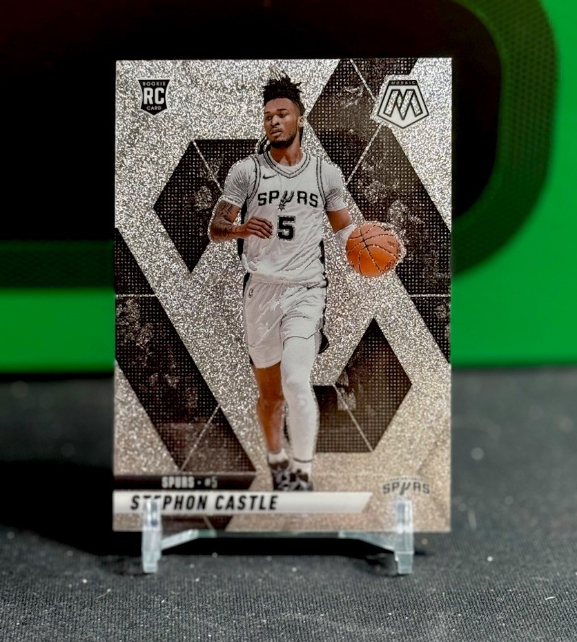 2024-25 Panini Mosaic Stephon Castle #236 Rookie Glitter SSP RC Spurs