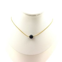 Halskette Mit 1 Perle Adleraugen 8 Mm. Kette Aus Vergoldetem Edelstahl. GrößE Pe
