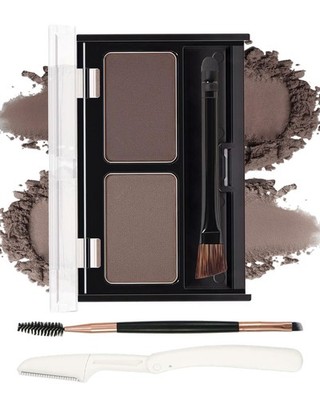 Eye Brow Powder Kit for Women,2 Colors Waterproof Eyebrow Powder Tinted Palet...