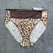 SOMA VANISHING EDGE W/ LACE HIPSTER PANTIES NWT Leopard Print XXL