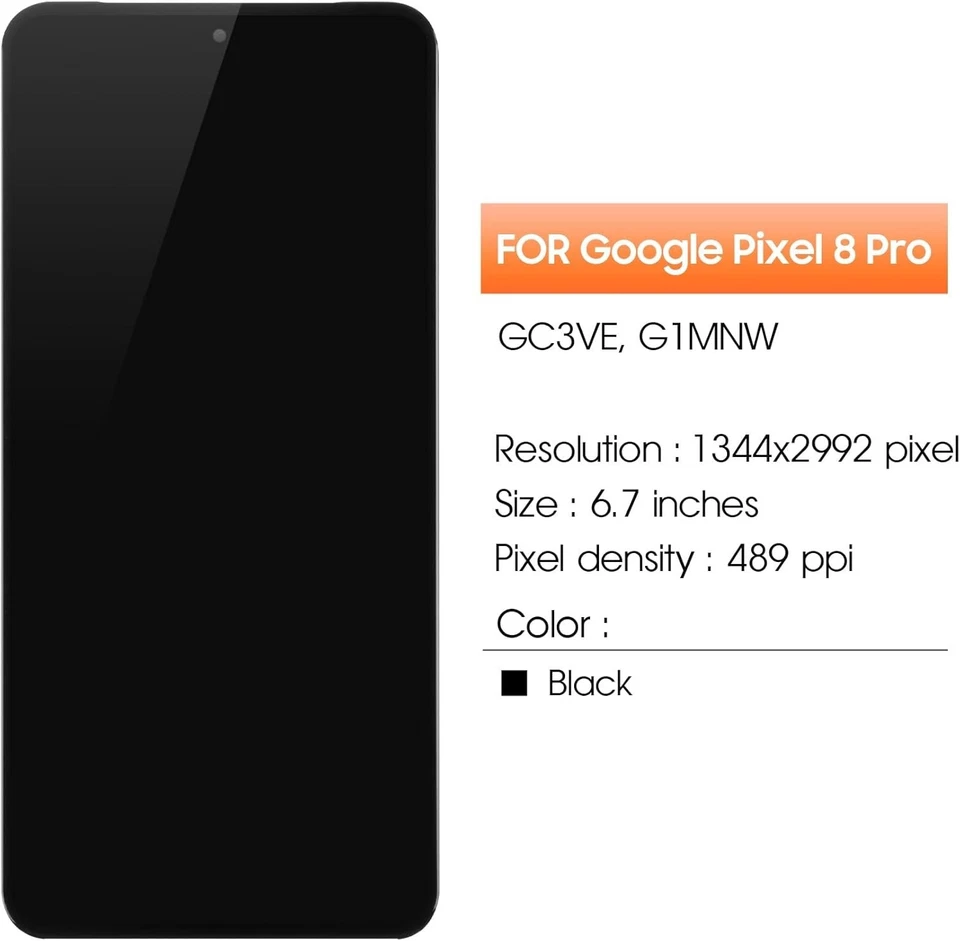 High-Quality 6.7" OLED Replacement for Google Pixel 8 Pro - Fingerprint Function - Image 4 of 4