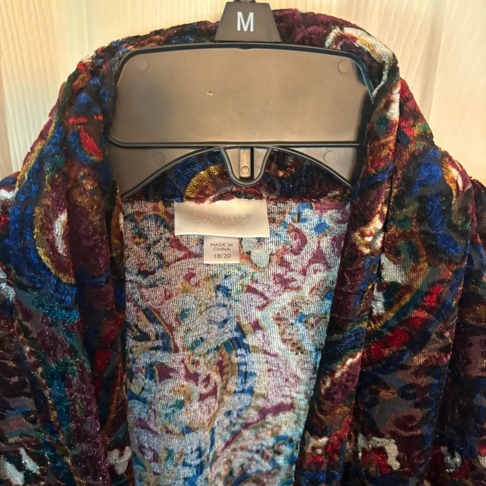 Cárdigan Avenue Burnout Terciopelo Kimono Estampado Paisley 18/20 Bohemio Boho Gótico Foto 2 de 4