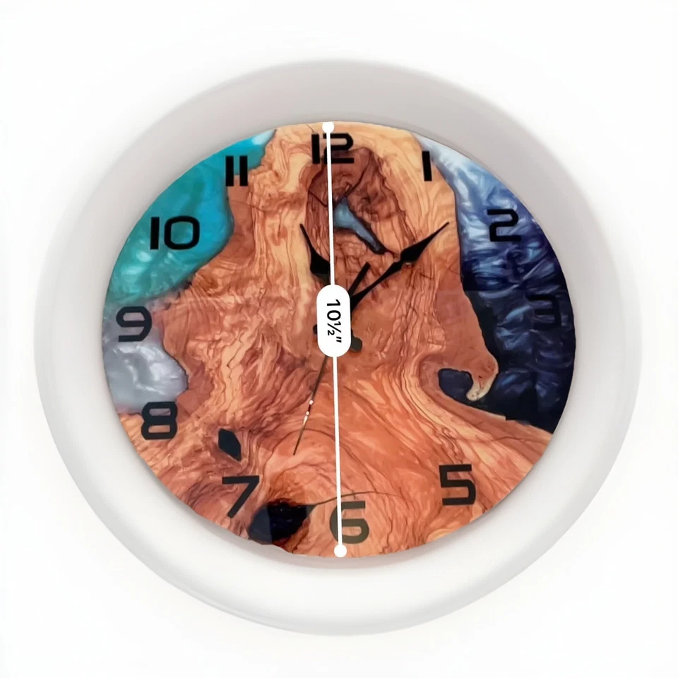 Unique Epoxy Resin Wall Clock Live Edge Design - Image 3 of 3