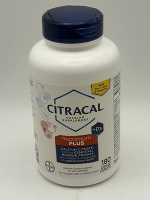 Citracal Maximum Plus + D3 Calcium Citrate - 180 Coated Caplets - Exp 09/2027