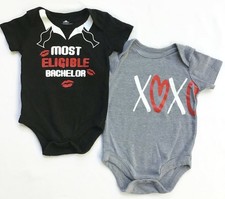 VALENTINE'S DAY Baby Boy Size 3-6 Mos. Infant Bodysuits Way to Celebrate Outfits