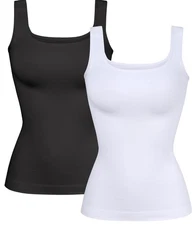 Women's Seamless Shapewear Tank Top, Tummy Control Body Shaper Camisole