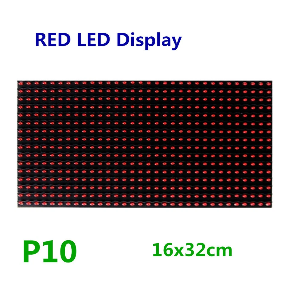 2 PIEZAS Pantalla LED ROJA P10 Módulo Matriz de Puntos Letrero Rojo 32x16 Pantalla Matriz LED Foto 3 de 4