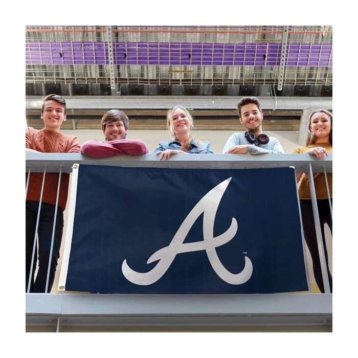 ATLANTA BRAVES 3'X5' HOUSE FLAG WALL BANNER MLB LICENSED - Image 2 of 2