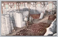 Postcard Interior of Flour Mill Stockton California CA