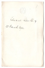 Edward Clarke Signed Stationery 1892 Autographed Barrister for Oscar Wilde