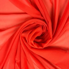 Vtg 70s Burnt Orange Polyester Chiffon Fabric 13 Yds BTY