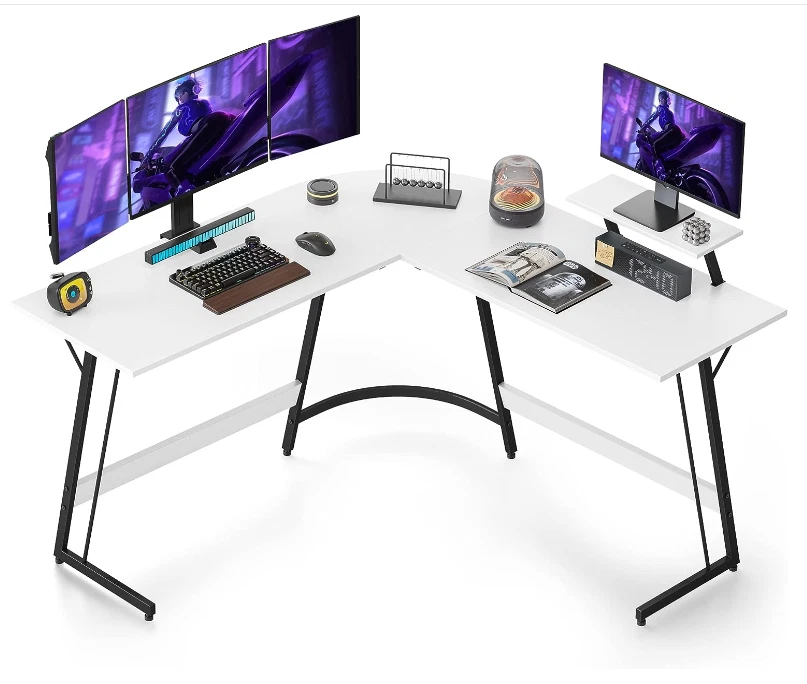White l shaped desk gaming online