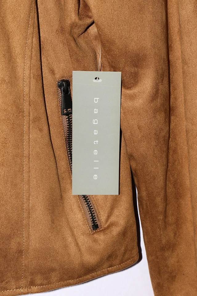 Chaqueta de moto de gamuza sintética XL para mujer forrada en marrón capa de otoño nueva con etiquetas Foto 4 de 4