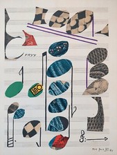 Alberto MAGNELLI Litografia originale "Musica", 1971. Stampa originale Magnelli