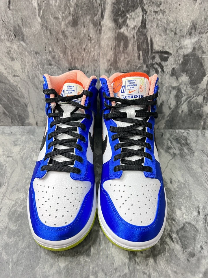 W Nike Dunk High Azul Satinado Blanco Negro Verde DV2185-100 Para mujer 5,5 Foto 4 de 4