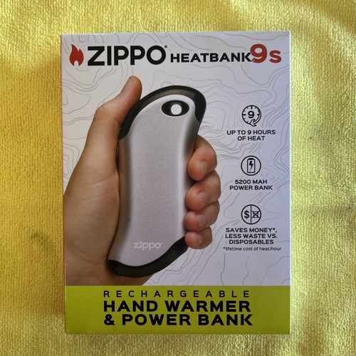 Zippo Silver HeatBank 9s Rechargeable Hand Warmer & Power Bank Sealed 