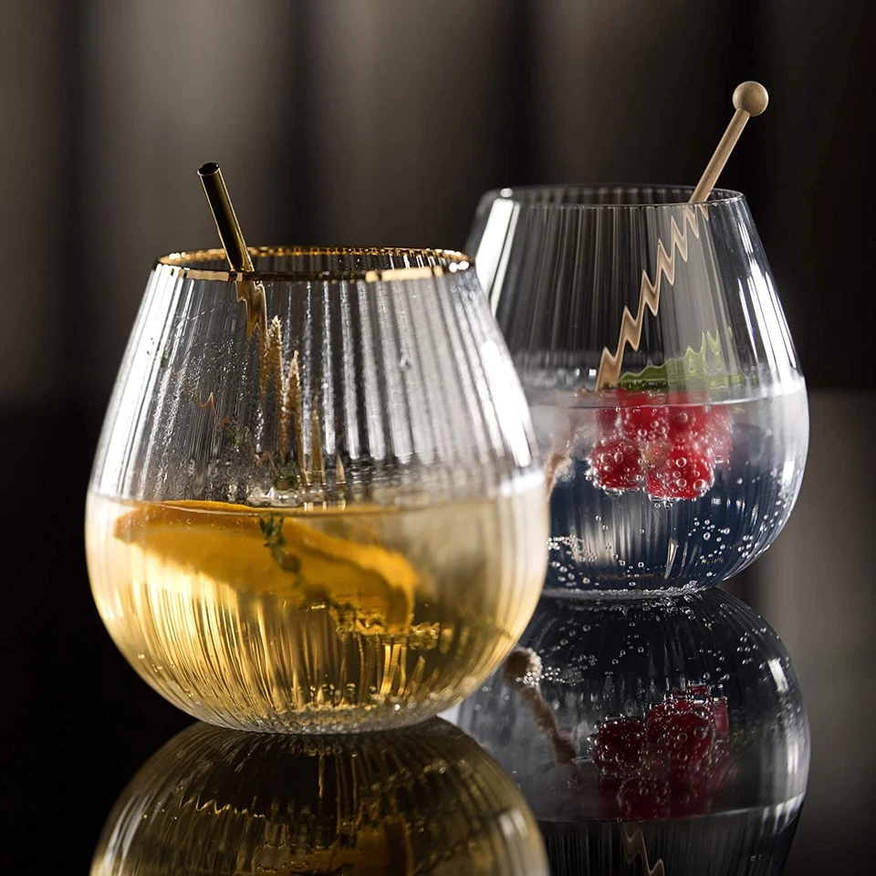 Utopia Hayworth Stemless Gin Glasses Gold Rim 22oz / 650ml - Case of 6 - Image 3 of 4