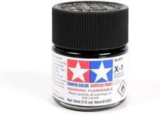 Tamiya 81501 Acrylic X1 Mini Black 1/3 oz Free Shipping