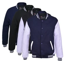 Classic Varsity Jacket Men Fashion Fleece College Baseball-Size S to 5XL -320GSM