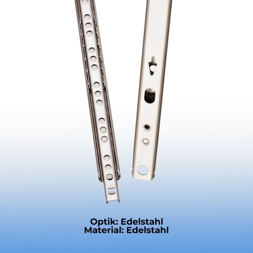 Schubladenschienen EDELSTAHL Schubladenauszug Teleskopschienen Stahl Teilauszug - Bild 11 von 17