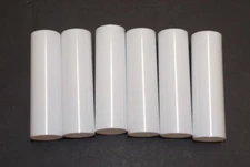 SET OF 6, 3" TALL WHITE PLASTIC CANDELABRA SOCKET CHANDELIER COVERS 50255JQ