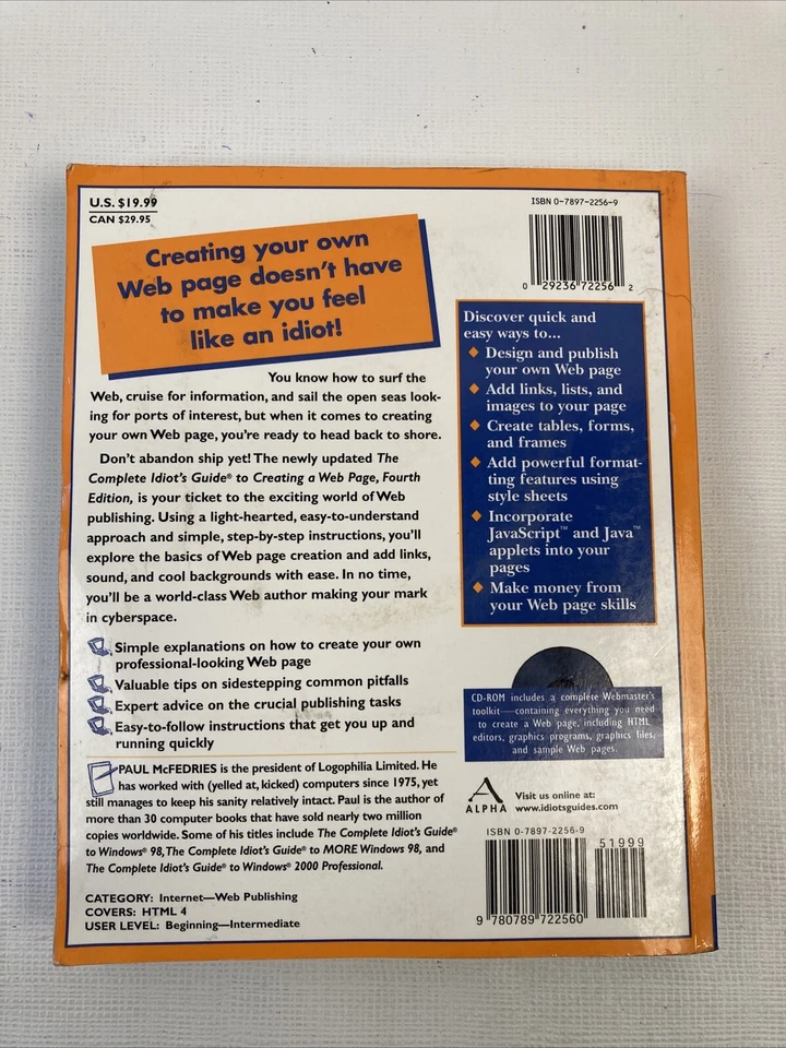 The Complete Idiot's Guide to Creating A Web Page Paperback W/ Disc 4th Edition - Image 2 of 4