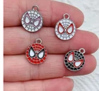 new 40Pcs cartoon Spider Man head mix Charm necklace Pendants DIY Jewelry Making