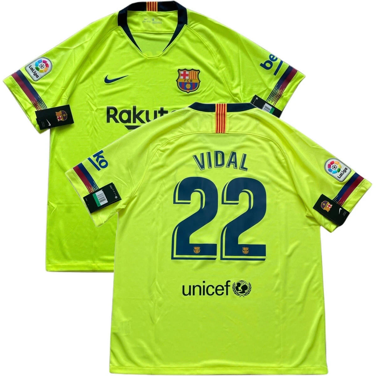 2018 19 Barcelona Away Jersey 22 Vidal XL Nike Soccer King Arthuro NEW