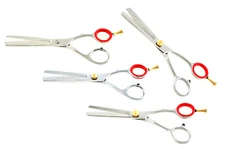 Kit of 4 Texture Thinning Scissors Single Double Comb Hair Styling Barber Shears