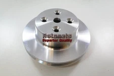 BBC Chevy Aluminum Long Water Pump Pulley 2 Groove LWP 396 427 454 Satin Machine