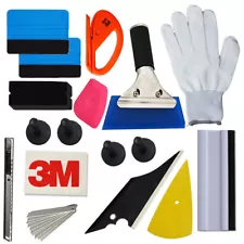 16 IN 1 Car Wrap Vinyl Tools Kit NO-Scratch Squeegee Razor Glove Magnets Scraper