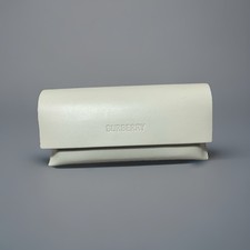 Burberry Eyeglass Case White Leather Storage for Sunglasses with Cleaning Cloth