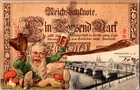 WW1 WWI Imperial German Germany Army Military Postcard View of Frankfurt & Dwarf