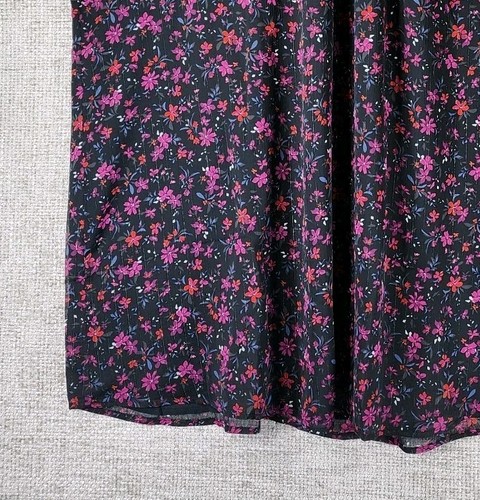 Torrid Sleeveless Blouse Top Womens 4X Black Purple Floral Lined Tie Shoulder - Picture 3 of 10