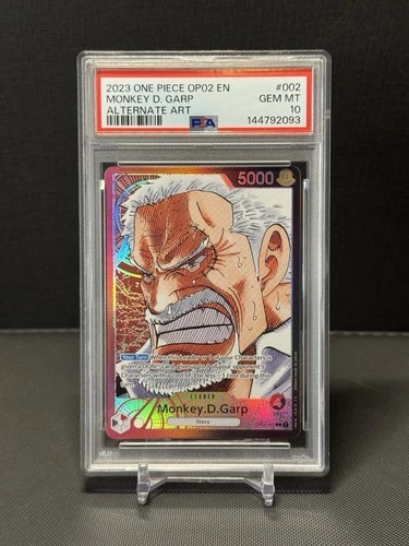 PRE-ERRATA One Piece OP02-002 Monkey D Garp Alt Art Leader - PSA 10 English