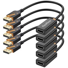 4K Display Port to HDMI Adapter, 5 Pack, 10.2Gbps DP 1.2 to HDMI 1.4 Adapter,...