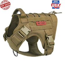 Tactical Dog Harness Comfortable Patrol Vest W/ MOLLE System & Padded Design New