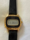 Seiko Vtg Digital Quartz Ladies Watch-B122-4030-Rare Black Gold