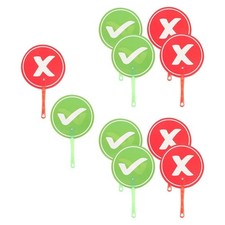 10 Pieces Voting Paddles Interaction Signs Green Red Classroom Event Supplies