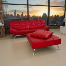Divano Smala in pelle rossa – Ligne Roset, design di Pascal Mourgue