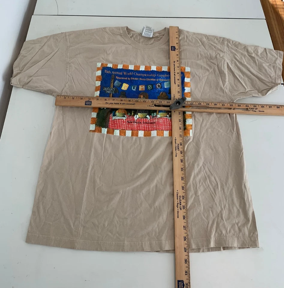 Camisa Gumbo Cookoff XL Tostada Vintage Festival de Luisiana Y2K Años 90 Nueva Iberia Cajuns Foto 3 de 4