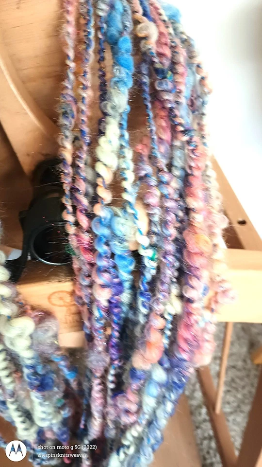 Handspun Super Coil Art Yarn: Wool, Alpaca, Silk 36 yds - Image 4 of 4