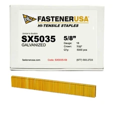 5/8" LEG x 7/32" CROWN 18GA GALV STAPLES 5,000ct | SX5035-58