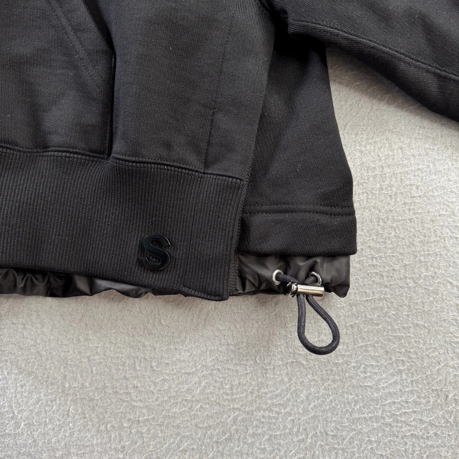 Sacai Felpa con Cappuccio Giacca Donna Taglia 4 Crop Nera Felpa Cotone Zip Made in Japan