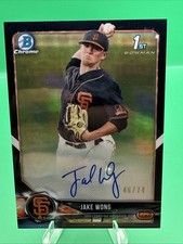 2018 Bowman Draft Chrome Pick Black Refractor /74 Jake Wong #CDA-JW Auto