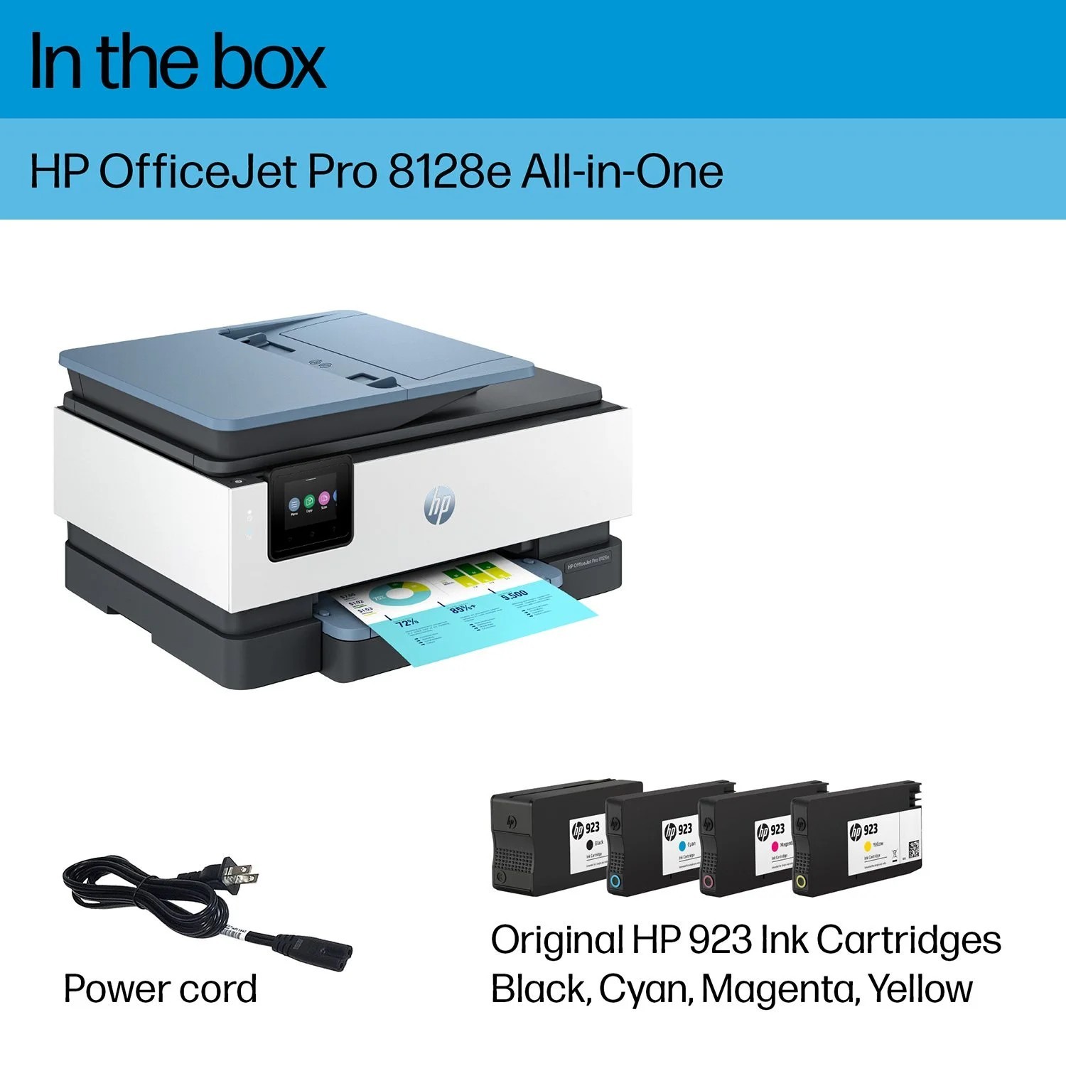 HP 8128e OfficeJet Pro Color Wireless All-in-One Printer
